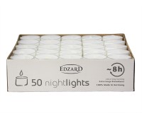 300 Stück WENZEL Nightlights Teelichtkerzen Teelichter, weiß, transparente Hülle, Brenndauer ca. 8 h