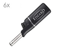 6 Stück Mini-Stabfeuerzeug, schwarz, mit Edzard Logo, Länge 11 cm, nachfüllbar