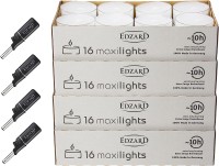 64 Stück Maxilights Maxi-Teelichter, transparente Kunststoffhülle, inkl. 4 Mini-Stabfeuerzeuge