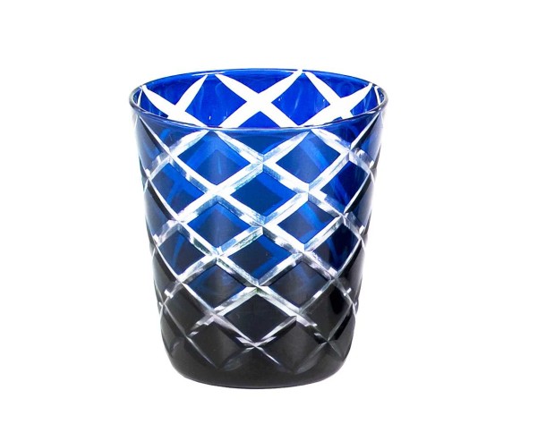 4er Set Kristallgläser Dio, blau, handgeschliffenes Glas , Höhe 10 cm, Füllmenge 0,23 Liter