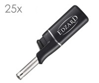 25 Stück Mini-Stabfeuerzeug, schwarz, mit Edzard Logo, Länge 11 cm, nachfüllbar