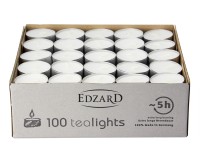 100 Stück Nightlights Teelichter, weiß, Aluminiumhülle, Brenndauer ca. 8 h
