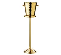 Flaschenkühler Capri (Höhe 85 cm, Ø 23 cm) inkl. Ständer, goldfarben, gemustert, Edelstahl