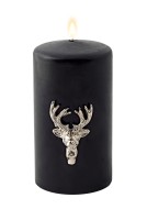 3er Set Kerzenpin Kerzenstecker Elch, für Stumpenkerzen, Aluminium vernickelt silber, Höhe 6 cm