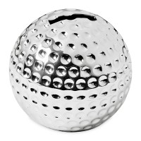 Spardose Sparbüchse Golfball, edel versilbert, anlaufgeschützt, Höhe 8 cm